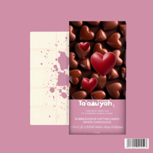 Bubblegum and cotton candy white chocolate flavoured dubai chocolate