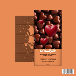 Hazelnut and pretzels flavoured dubai chocolate