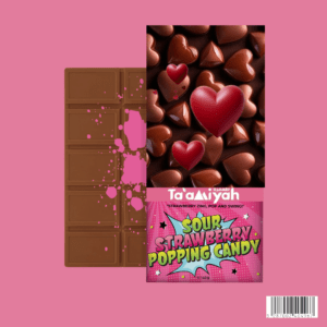 Sour strawberry and popping candy flavoured dubai chocolate